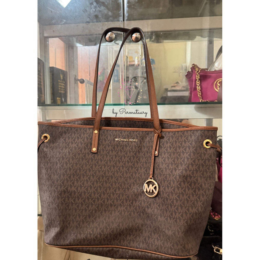 ORIGINAL 100% Michael Kors Jet Set Travel Drawstring Tote Bag - Brown