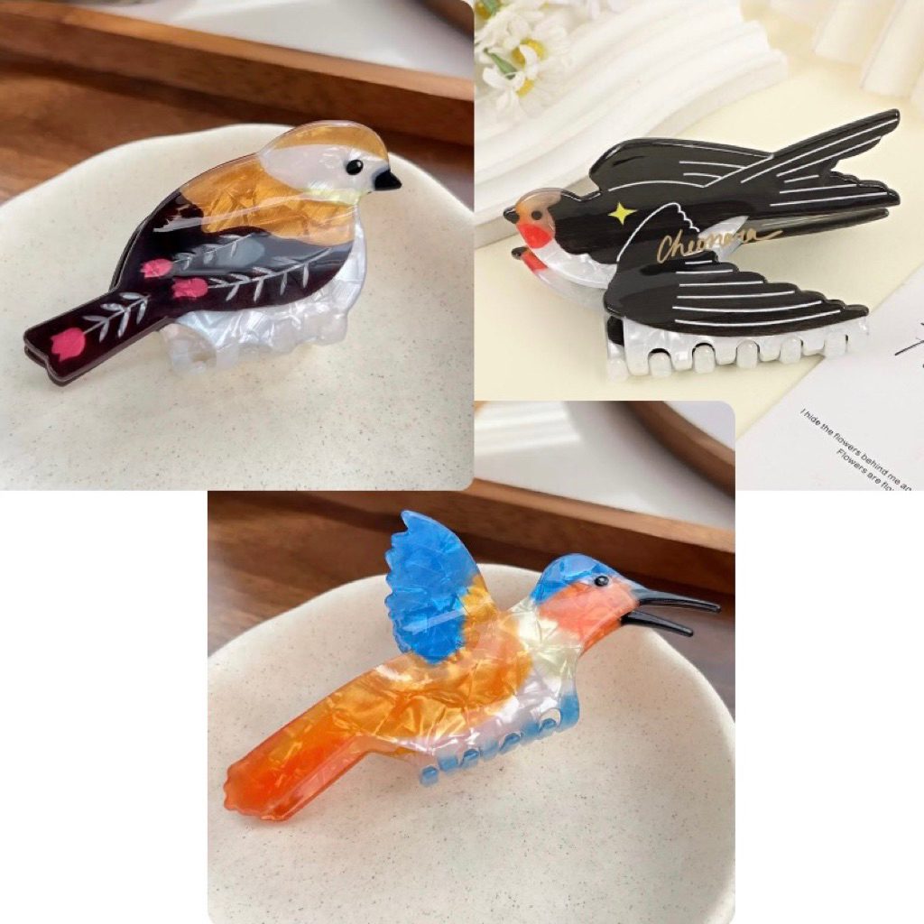 Cheonara - Swallow Sparrow HummingBirds Claw Clips / Bird Hair Claws / Korean Japanese Style Hair Cl