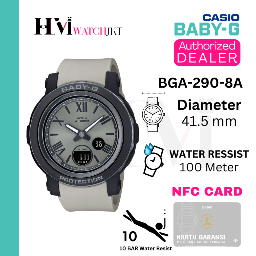 CASIO BABY-G BGA-290-8ADR Jam Tangan Wanita Original Analog-Digital Antiair BGA-290-8A BGA-290 BGA29