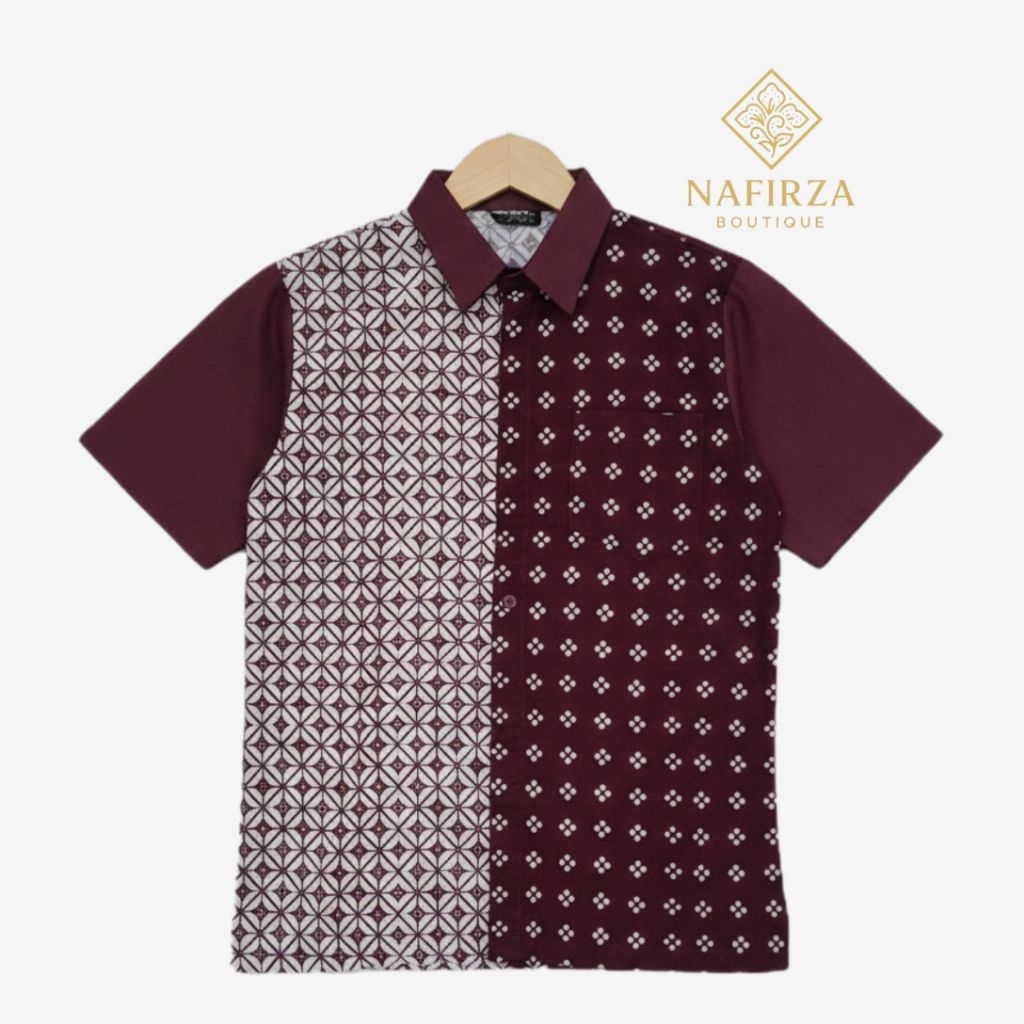 Kemeja batik premium pria (merah)