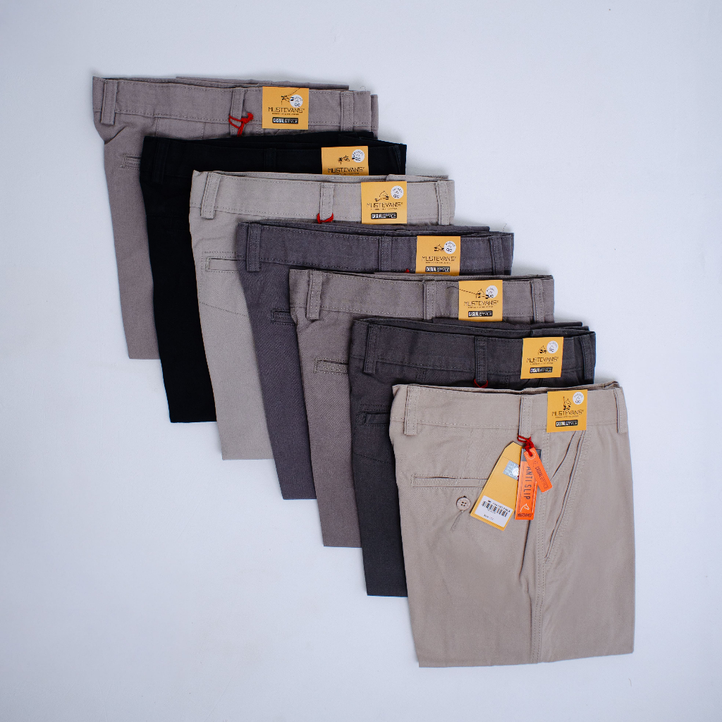 Mustevans Celana Panjang Chinose Katun Casual Reguler 158