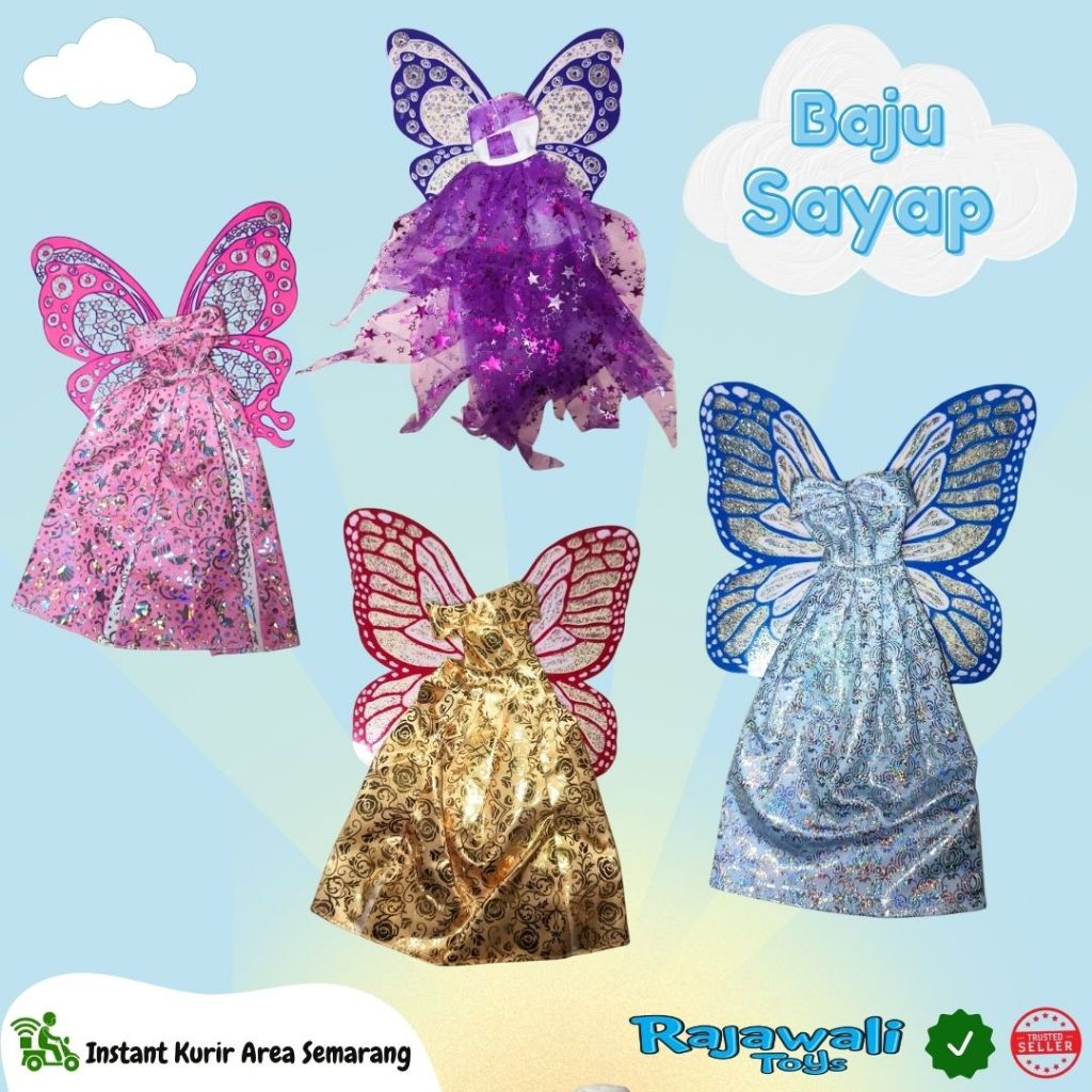 BAJU BARBIE SAYAP / BAJU BARBIE / MAINAN ANAK