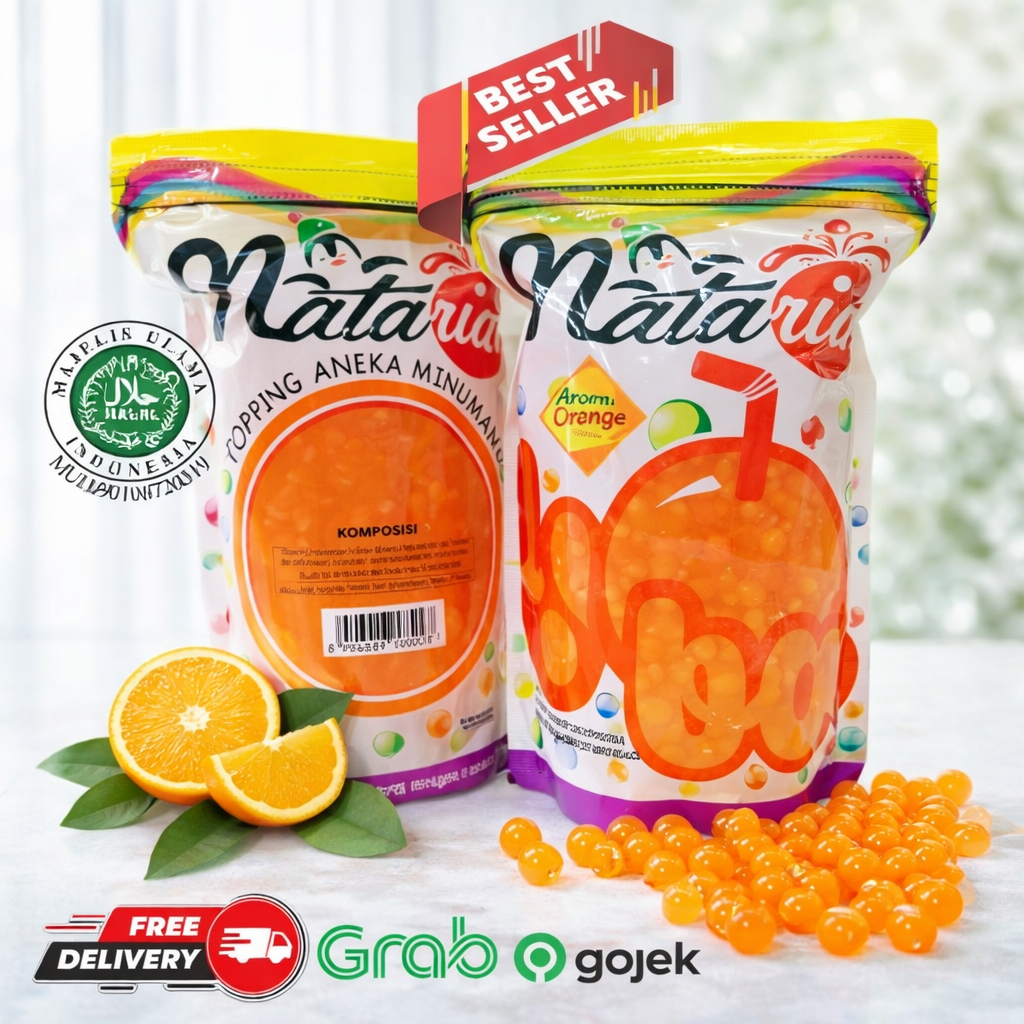 BOBA Popping Boba ORANGE 500gr/Boba Pearl | Supplier Popping Boba -