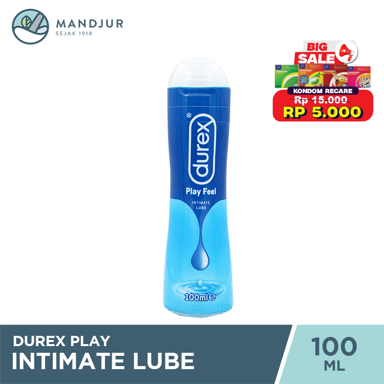 Durex Play Feel Pelumas Gel Seks Pria & Wanita 100ml Bottle - Pelumas Berbahan Dasar Air dan Tidak L