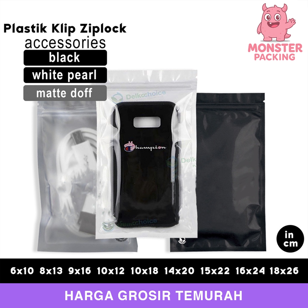 Plastik Klip Kombinasi AKSESORIS / SNACK / BUBUK - Lay Bag Zip Ziplock MURAH SATUAN
