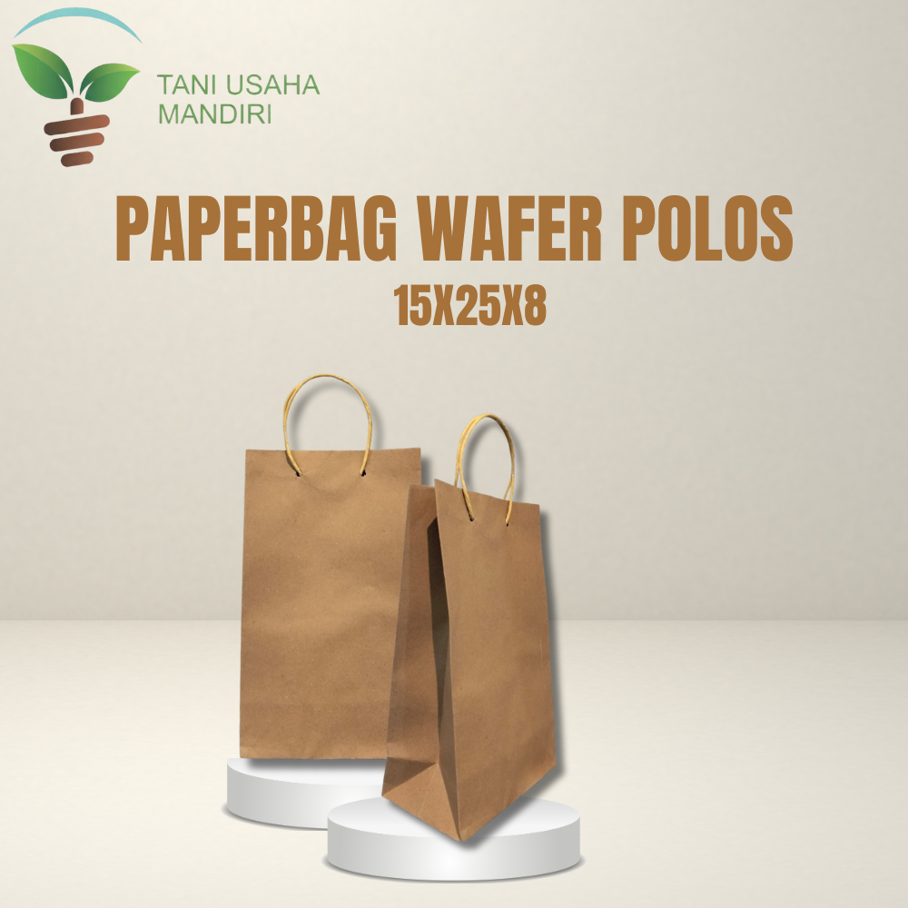 PAPER BAG WAFER COKLAT POLOS - PAPERBAG WAFER MOTIF BATIK - TAS KERTAS KEMASAN SNACK