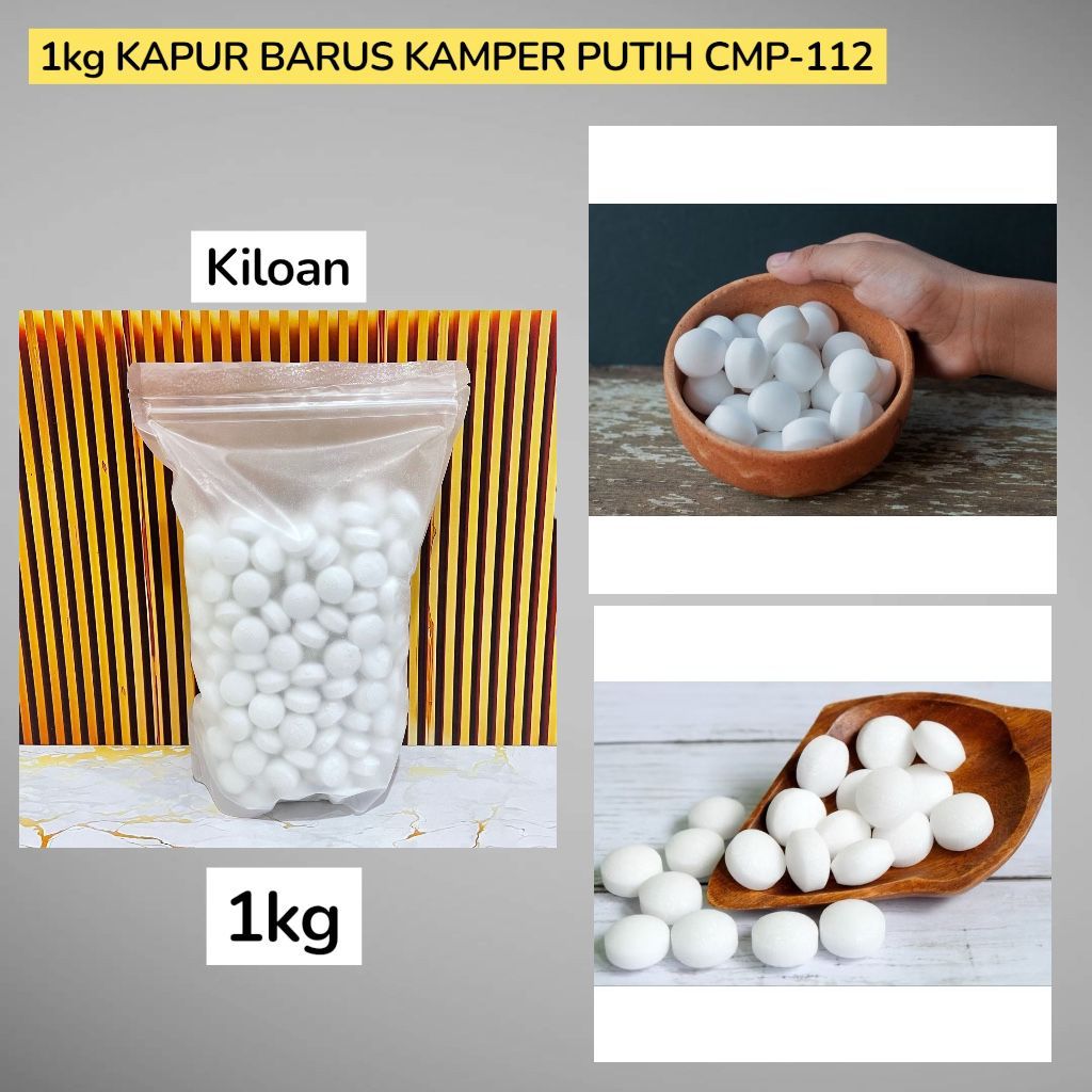 1KG Kapur Barus Kamper Putih CMP-112/Kapur Barus Putih Kamper Toilet Pewangi WC Lemari Baju
