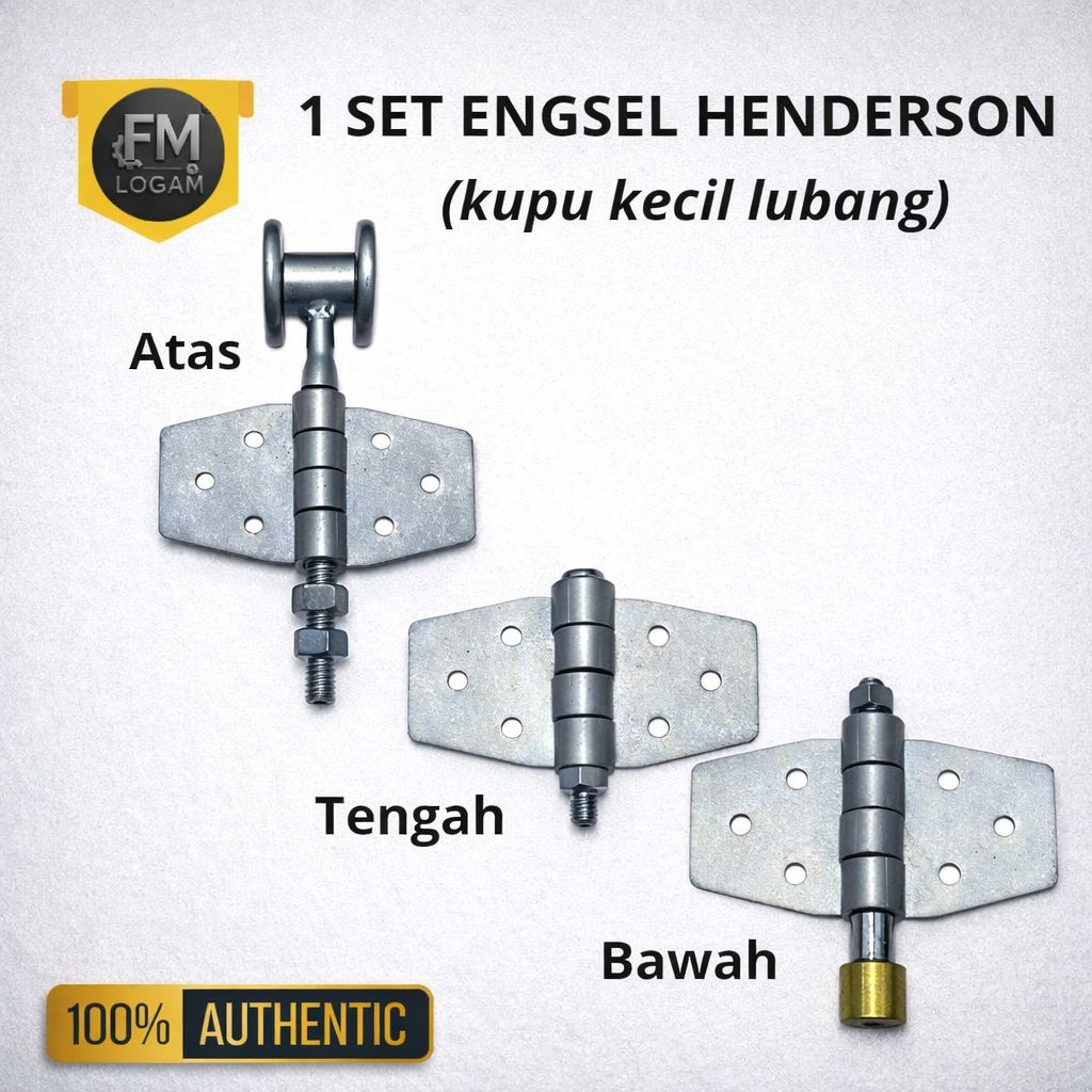 (1 SET) Engsel Henderson Kupu Kecil | Roda Atas, Tengah, Bawah
