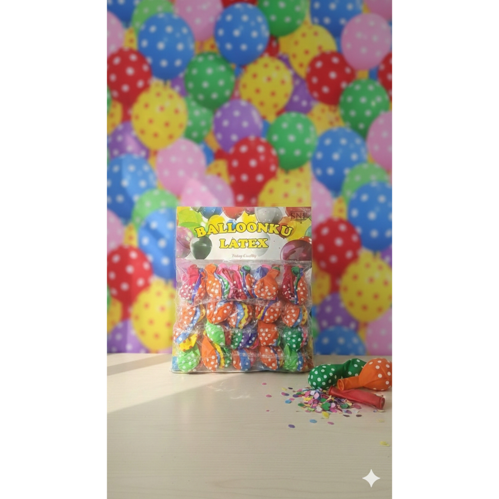 GROSIR 100pcs Balon Polkadot 12Inch Isi 100Pcs Balon Totol Balon Ulang Tahun