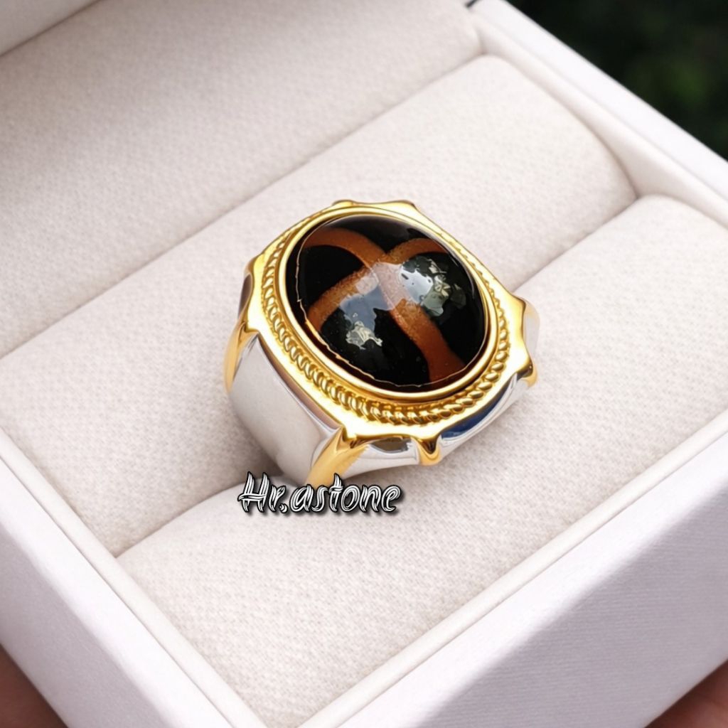 CINCIN BATU AKIK TAPAK JALAK RING TITANIUM