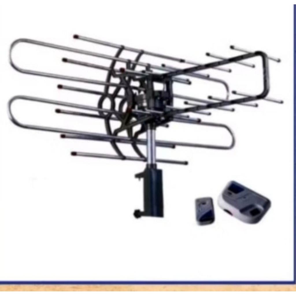 Antena TV Digital dengan Remote Rotasi 360 Derajat dan Booster