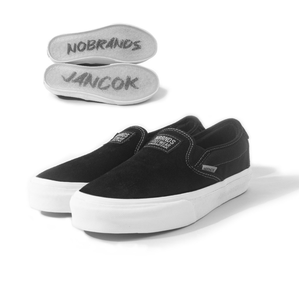 NOBRANDS FOOTWEAR SEPATU SLIP ON KORUPTOR JANCO KORJAN SELOP SIMPLE SUEDE KEREN SNEAKERS SHOES SLOP 