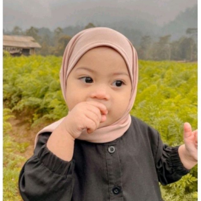 Pashmina Instan Anak Bayi 1-4 Tahun - Hijab Anak Instan Jilbab Bayi Bahan Jersey Adem