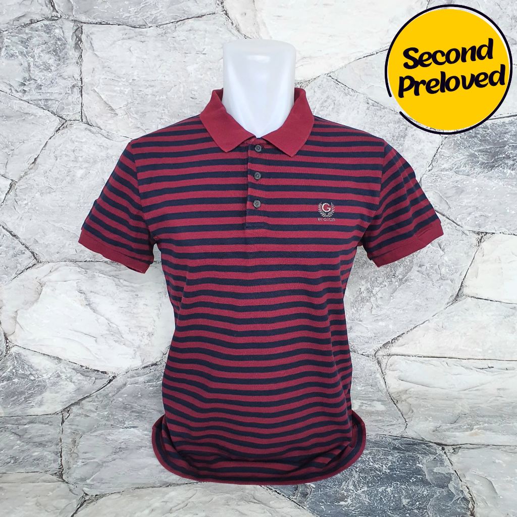 Baju Kaos Polo G By GUESS - Size S / Lebar Dada 49 cm - Original - Used