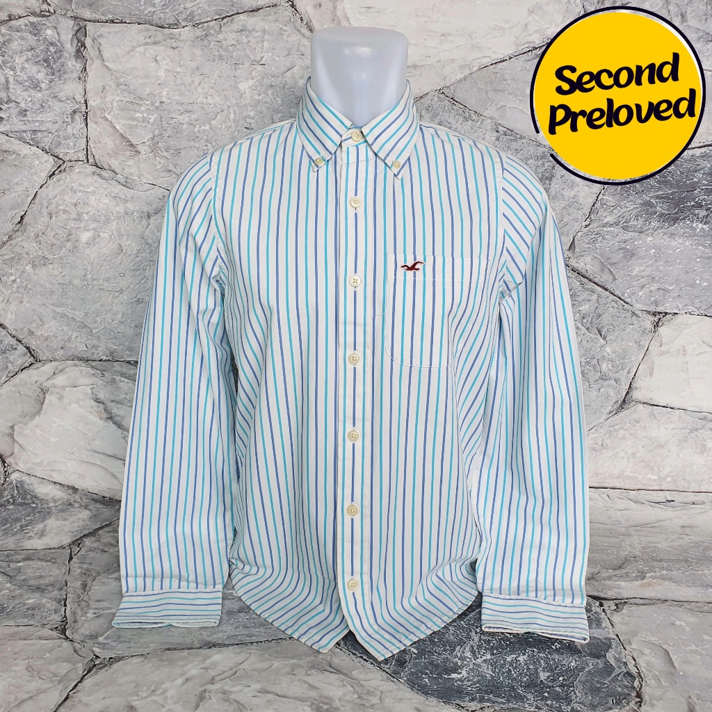 Baju Kemeja Panjang HOLLISTER - Size L sd XL / LD 55 cm - Original - Used