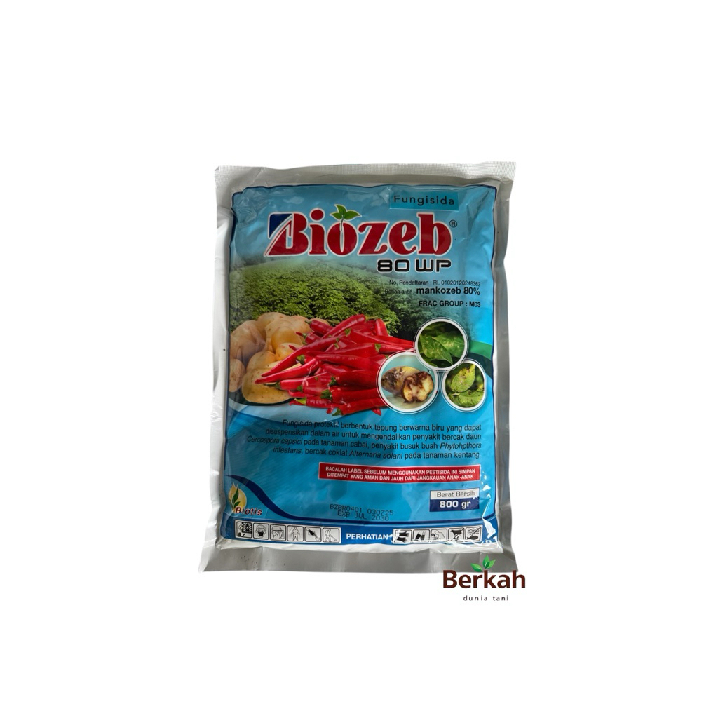 Fungisida Biozeb 80 WP Mancozeb Biru - 800 Gram