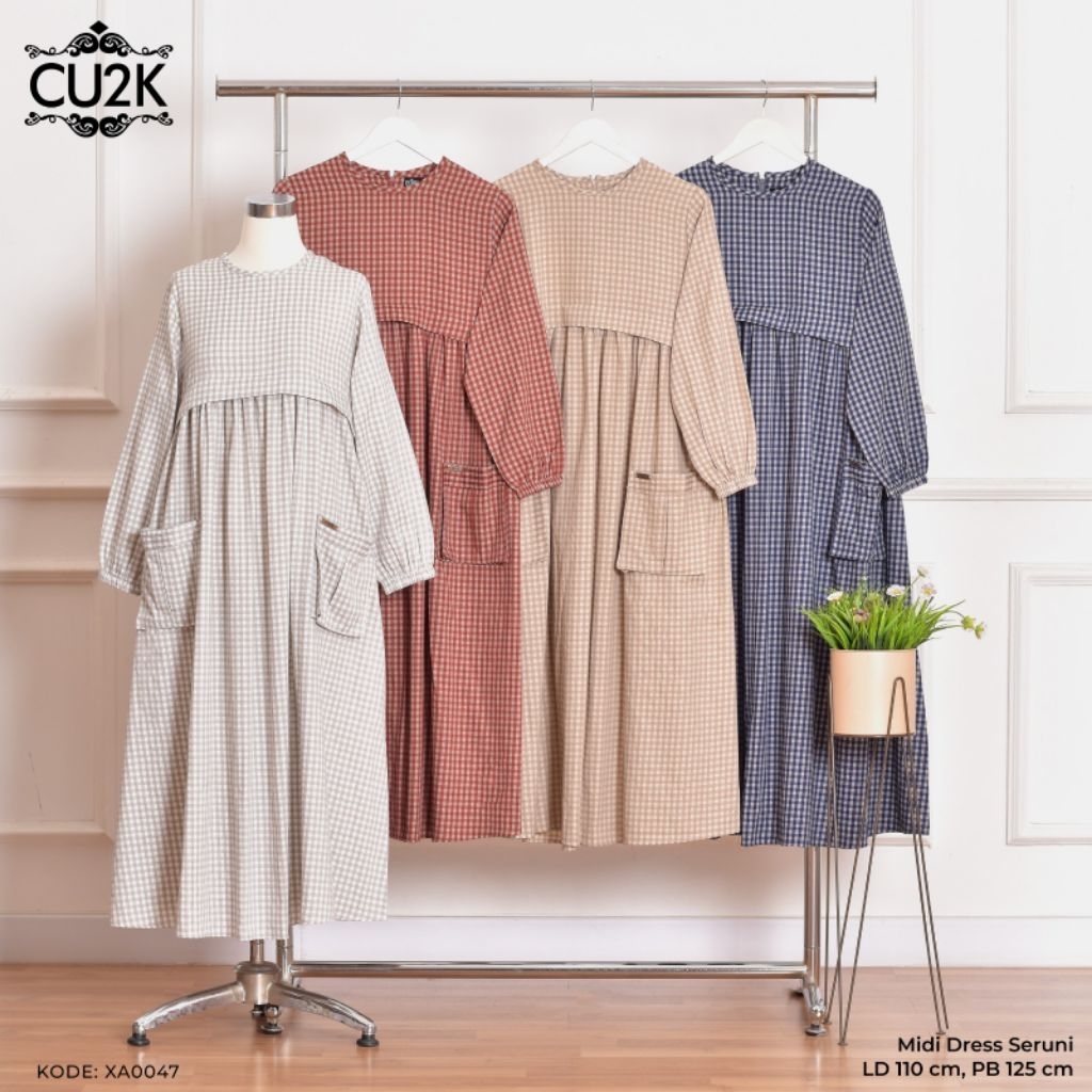 NEW COLLECTION Midi Dress Seruni Original Cu2k