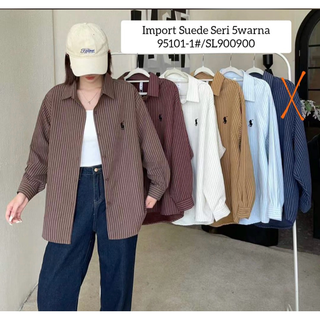 kemeja wanita soft suede import premium