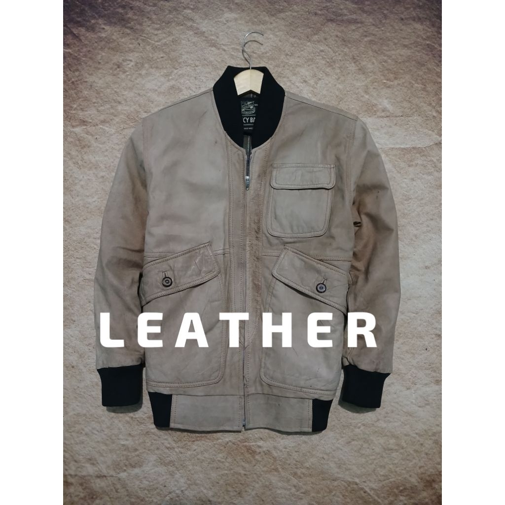 Jaket leather 100% kulit asli FANCY BALL bahan tebak bekas pakai