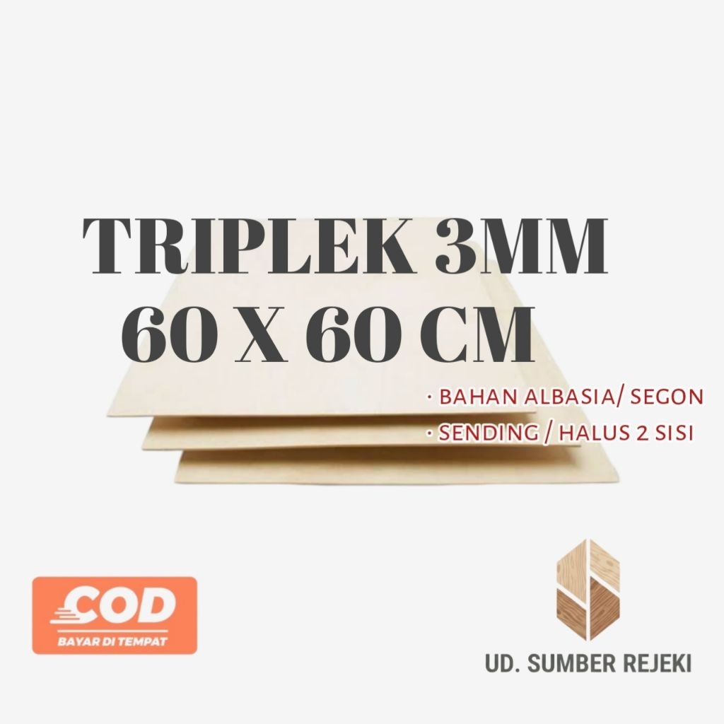 TRIPLEK 3MM ALBASIA/SENGON 60 X 60CM