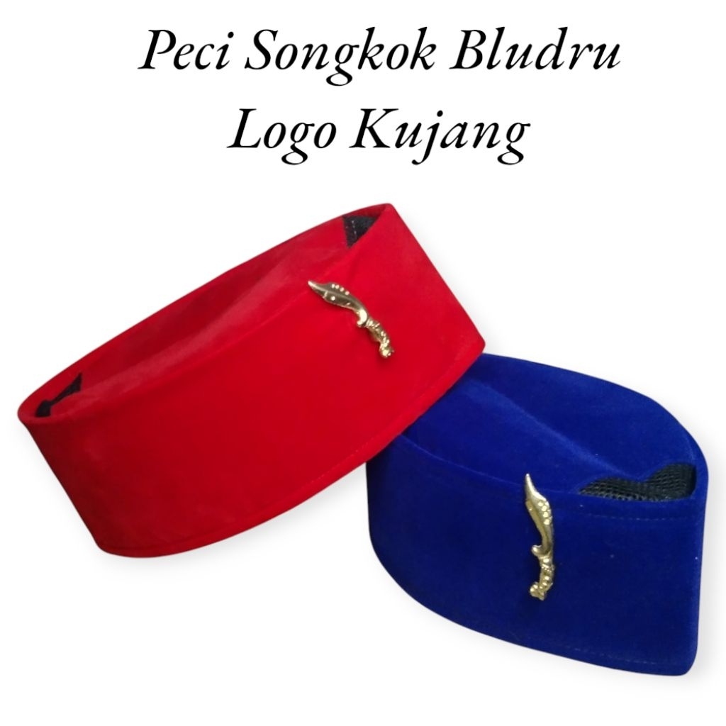 Peci Songkok Bludru Logo Pin Kujang / Kopiah Songkok Pria