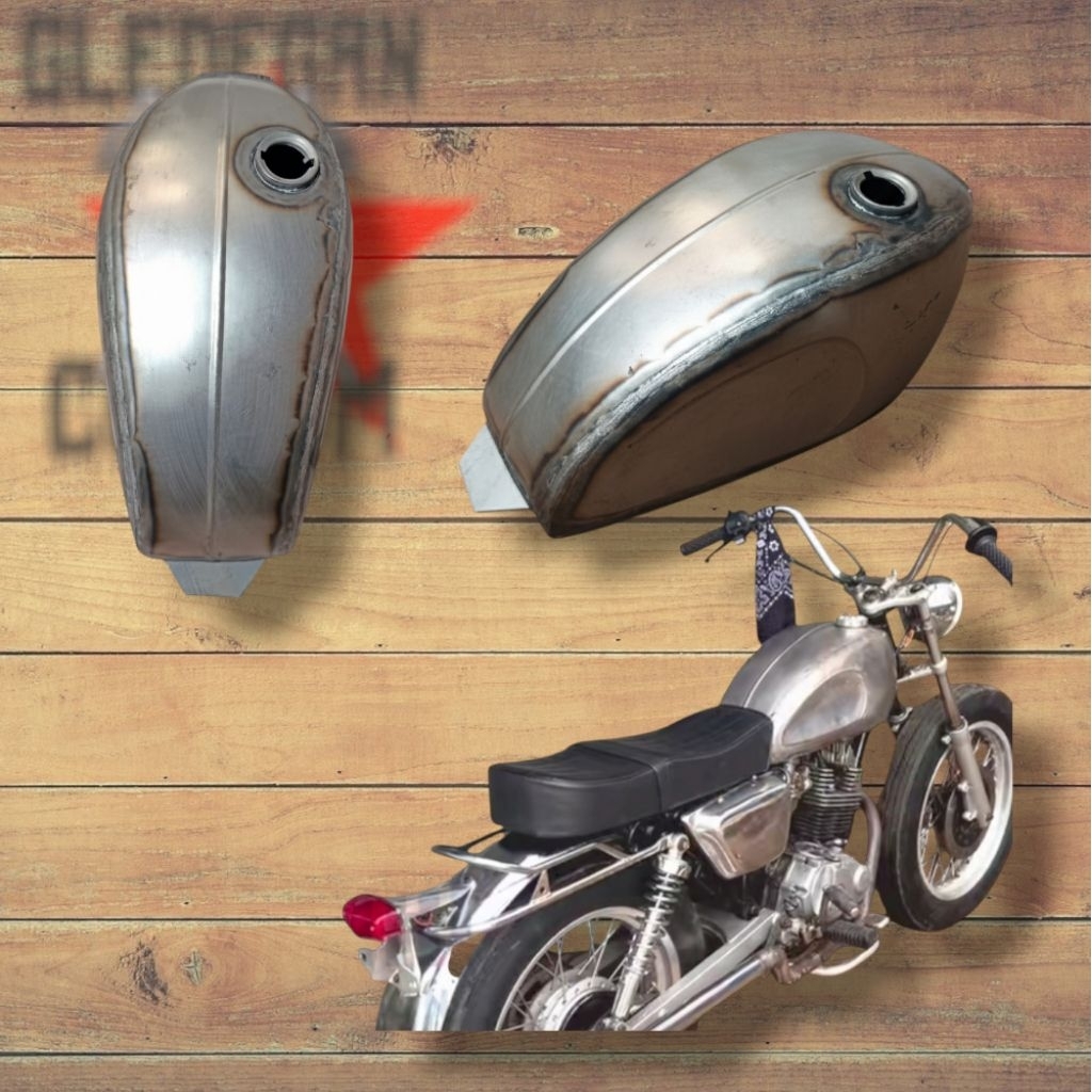 TANKI BRITISH JAPSTYLE TRIUMP KAWASAKI W175 CUSTOM BAHAN PLAT TEBAL 2 MM