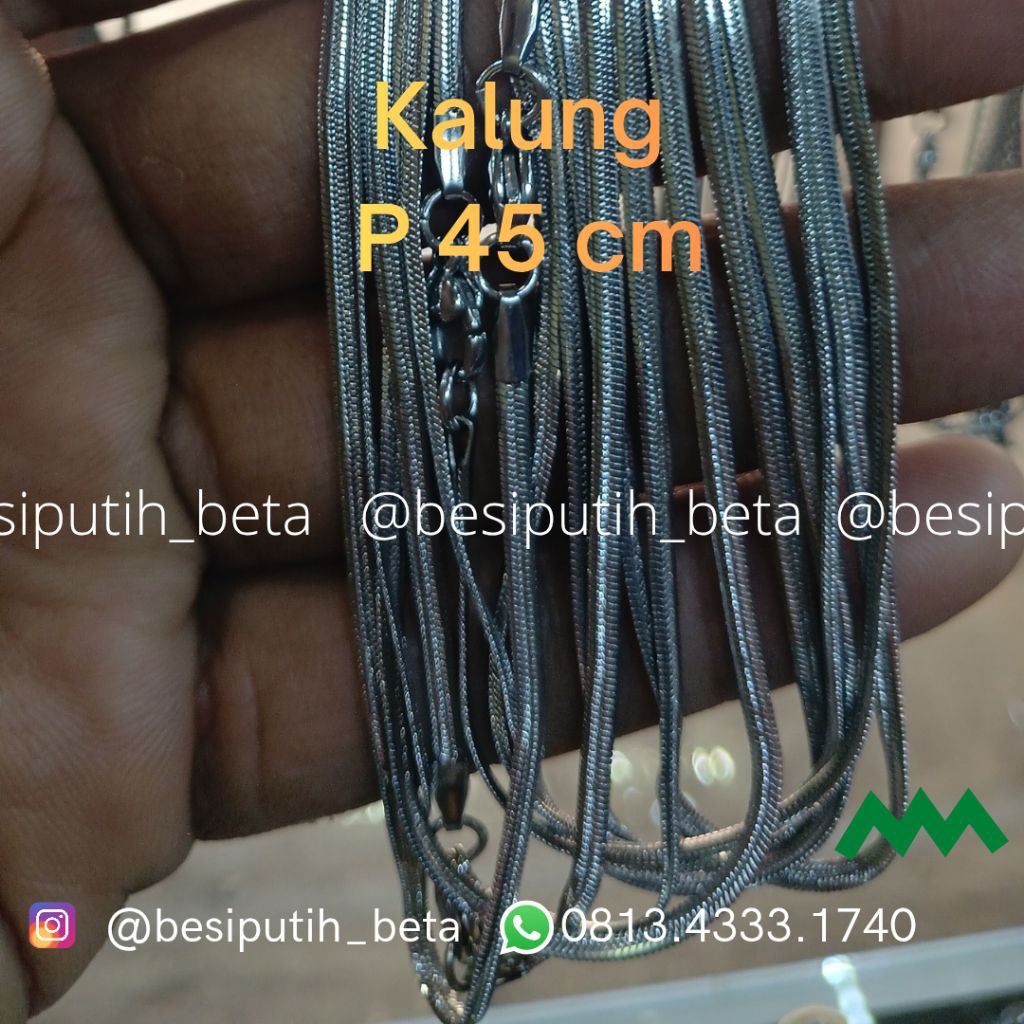 kalung besi putih ambon / besi putih asli