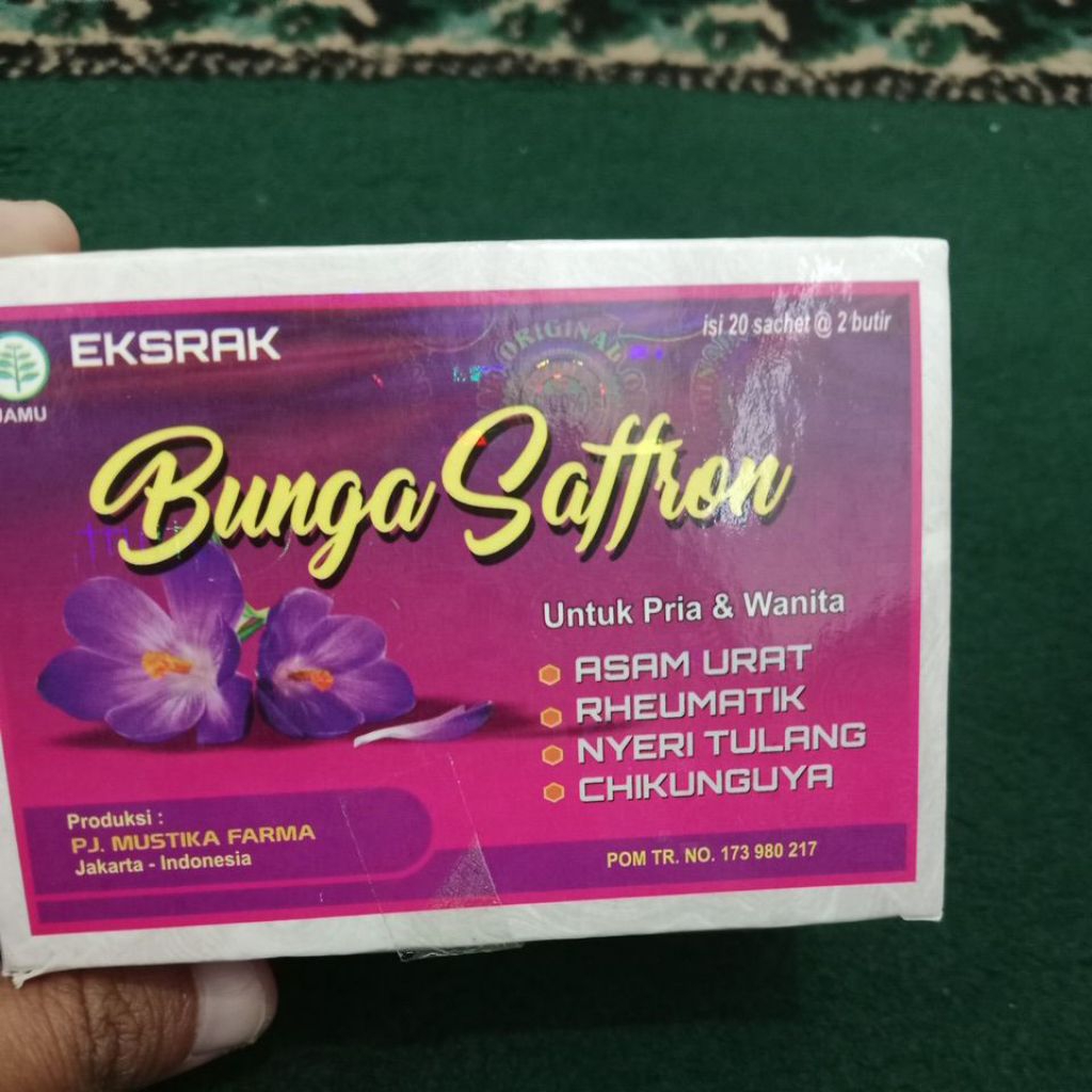 ekstrak bunga saffron  herbal buat asam urat,chikungunya