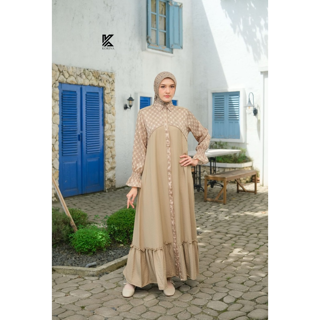 CATHLEEN DRESS KORINA GAMIS KORINA GAMIS LEBARAN GAMIS CASUAL GAMIS PREMIUM GAMIS ELEGAN