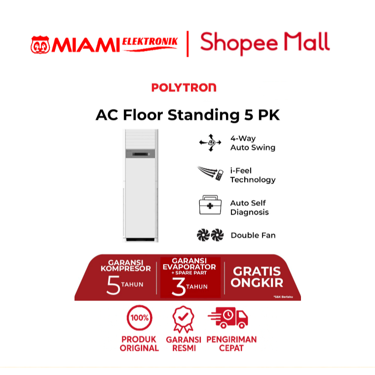 POLYTRON PSF-5132 AC FLOOR STANDING 5 PK STANDARD 3 PHASE