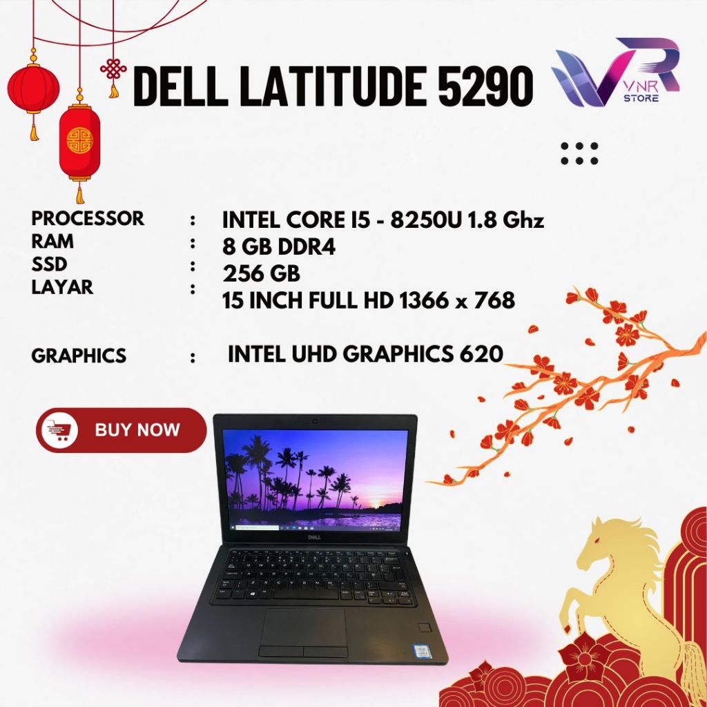 DELL LATITUDE 5290 INTEL CORE I5 GEN 8 RAM 8 GB SSD 256 GB  HD || LAPTOP MURAH DAN BERKUALITAS || SE
