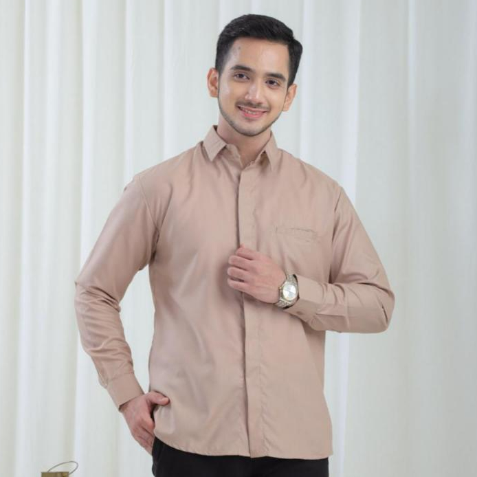 Kemeja Polos Pria Coksu - Kemeja Formal Pria Toyobo Slimfit | Outfit Kondangan Lebaran Couple