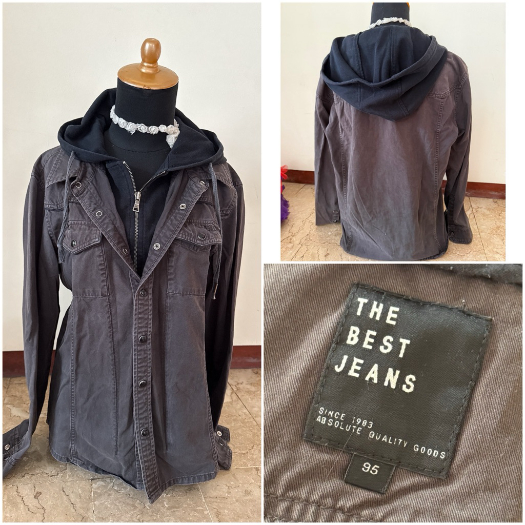 ‼️ INSTANT AVAILABLE ‼️ PRIVATE COLLECTIONS ‼️ THE BEST JEANS TWO TONE HODDIE JACKET WITH FAKE INNER