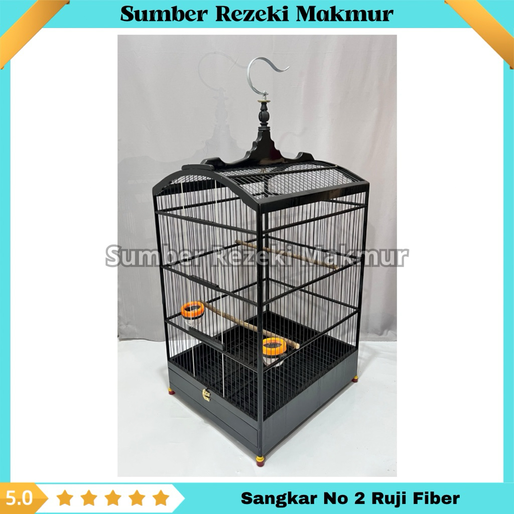 Ruji FIBER No 2 Sangkar Burung Kotak no 2 Fiber Kandang Burung Kenari Cucak Ijo Murai Dll