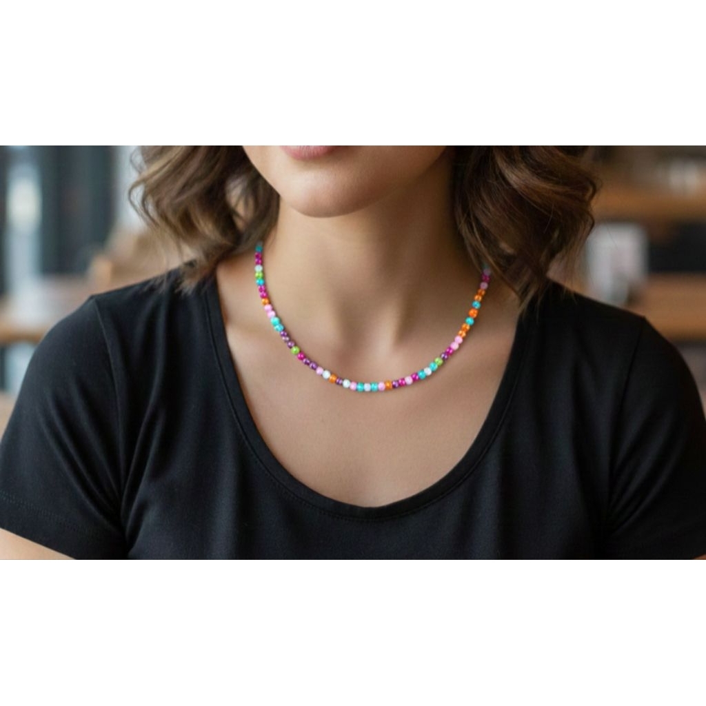 Kalung Wanita mutiara manik mute