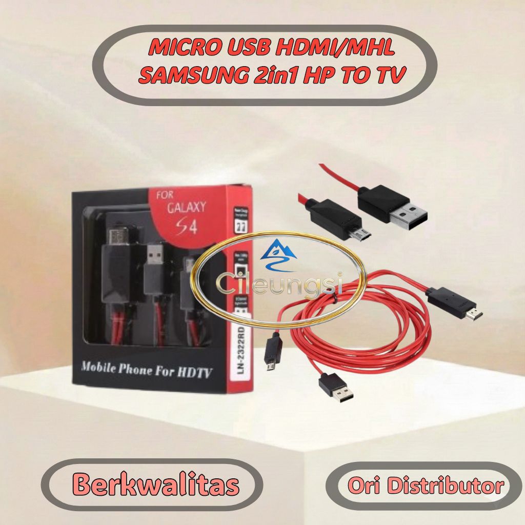 Kabel MICRO USB HDMI/MHL SAMSUNG 2in1 HP TO TV
