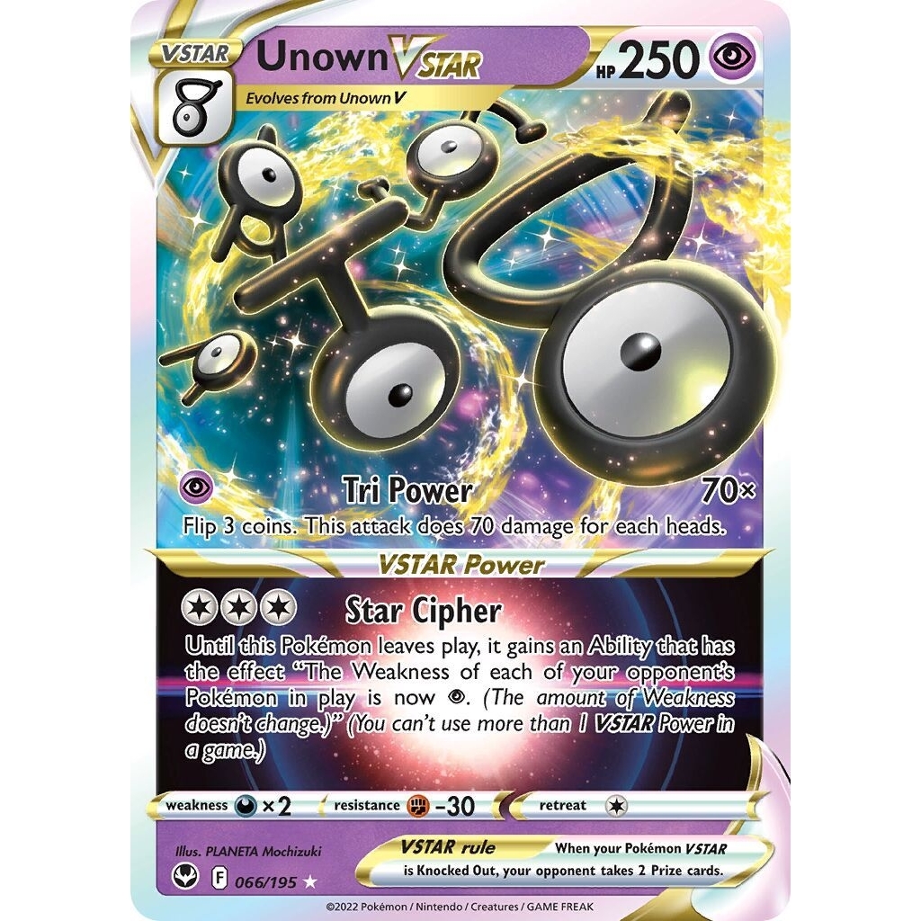 Tcg Pokemon Unown Vstar RRR Eng