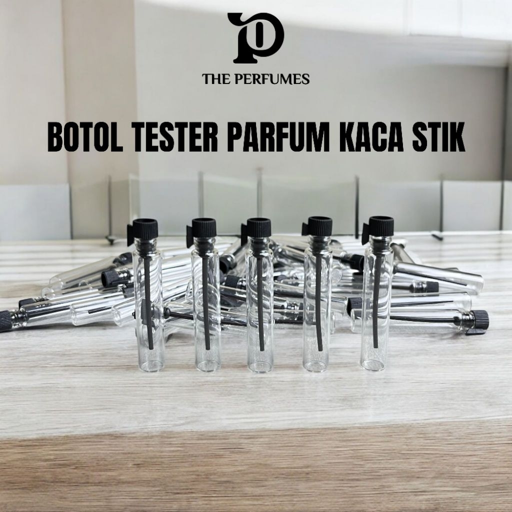 BOTOL TESTER PARFUM KACA STIK 2 ML | BOTOL TESTER STIK PANJANG | BOTOL TESTER SEMPLE PARFUM KACA LID