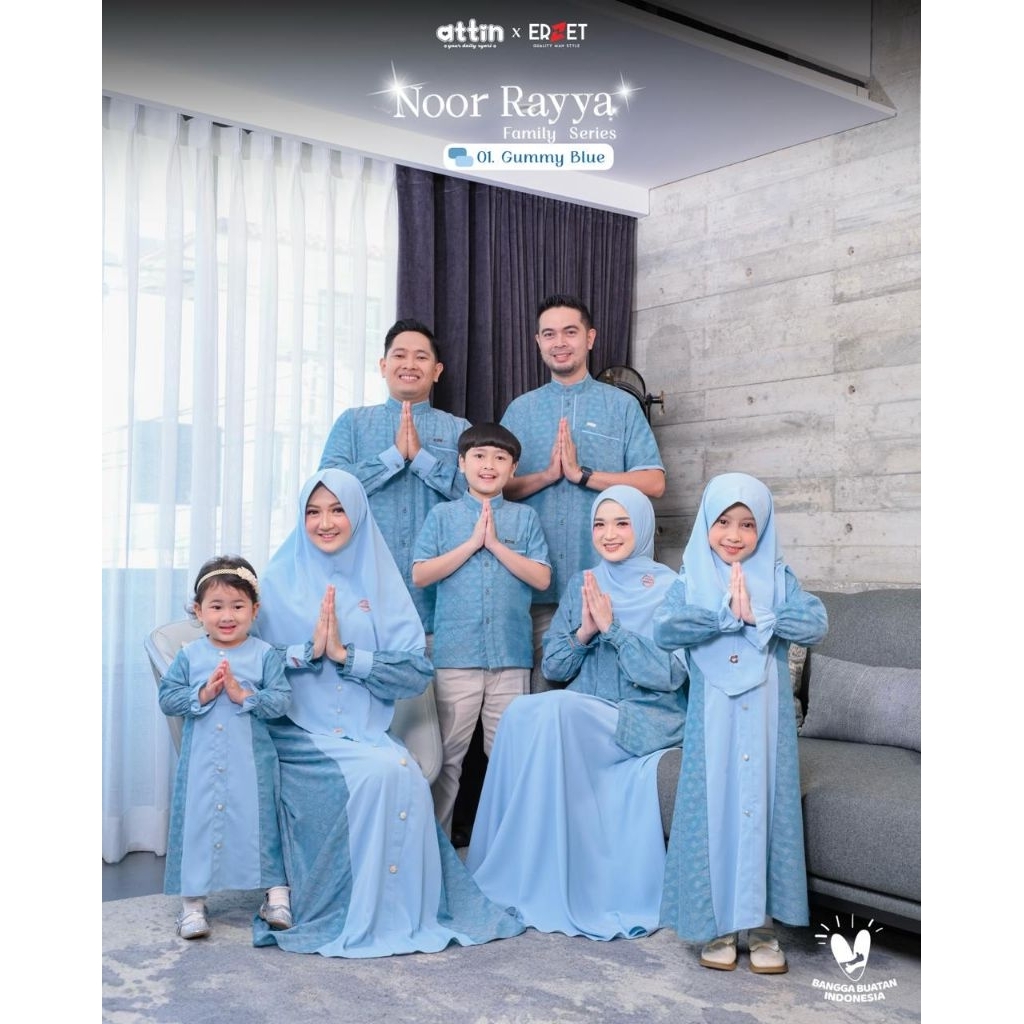 ATTIN - SARIMBIT NOOR RAYYA 01 GUMMY BLUE BY ATTIN HIJAB - GAMIS / KOKO / ONE SET DEWASA