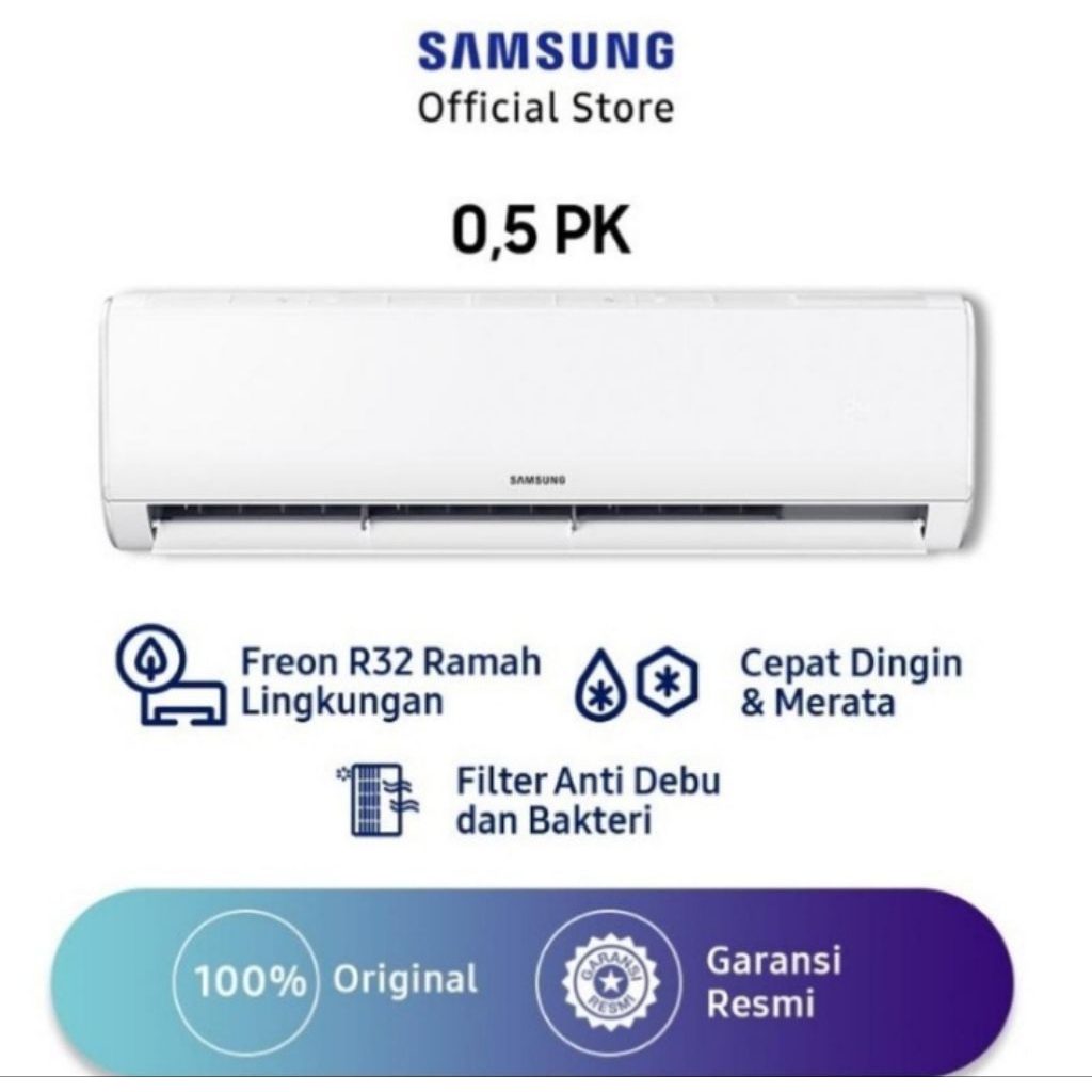 AC SAMSUNG 1/2pk LOW WATT AR-05BGH bergaransi resmi 5thn 350watt