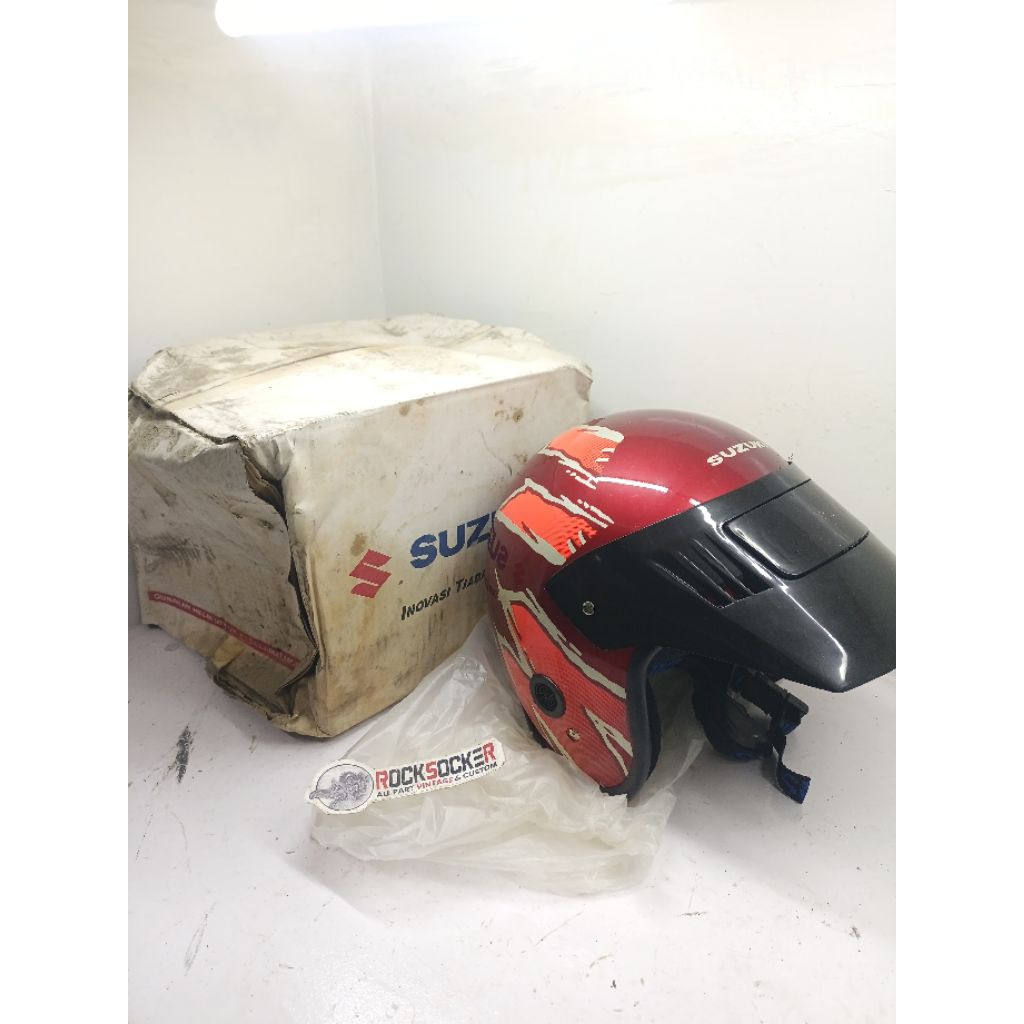 helm suzuki jadul original nos helm suzuki ts125 ts100 nos original