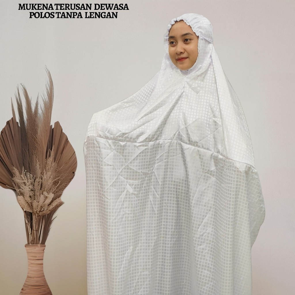 Mukena Terusan Tanpa Lengan Dewasa Jumbo Polos