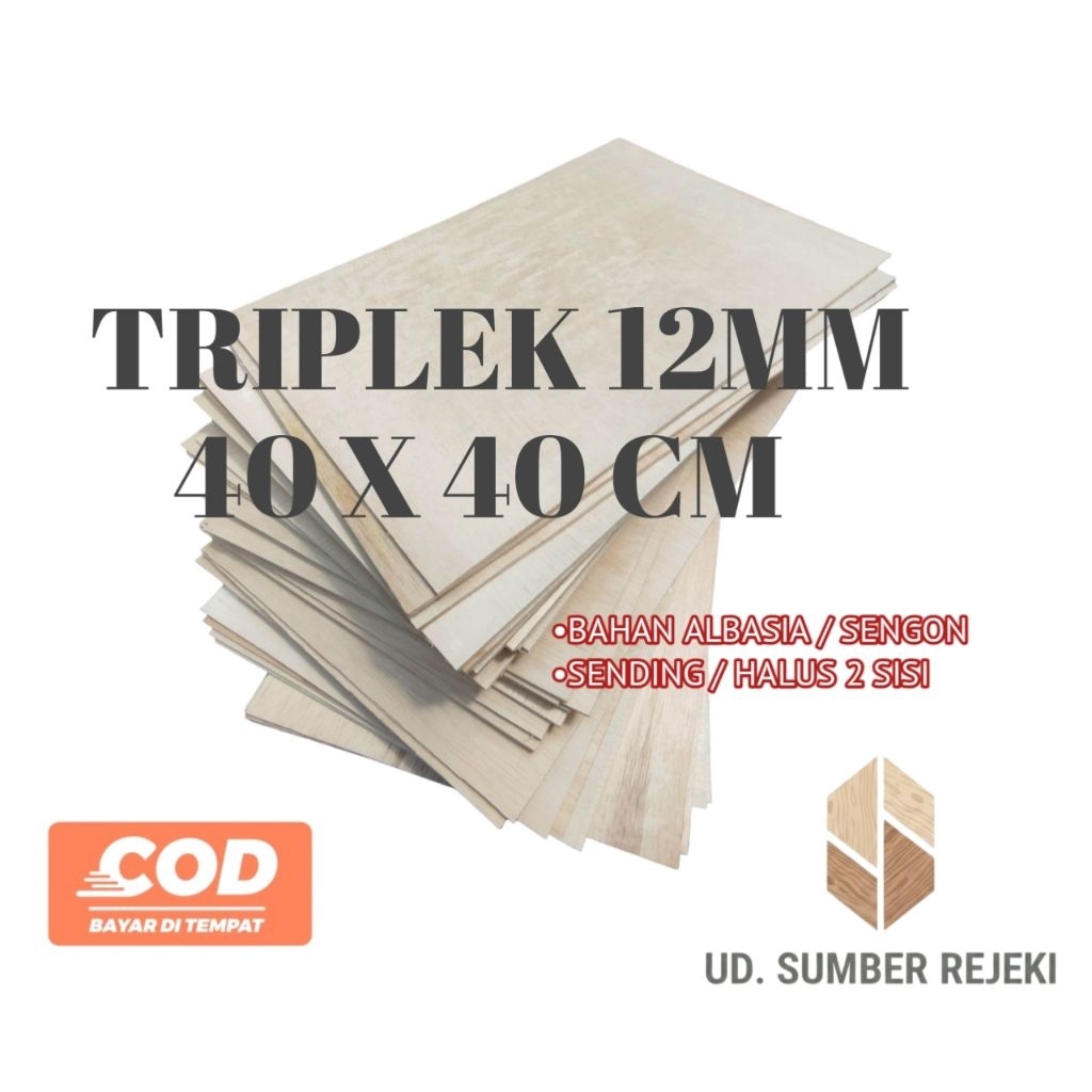 TRIPLEK 12MM ALBASIA/SENGON 40 X 40CM