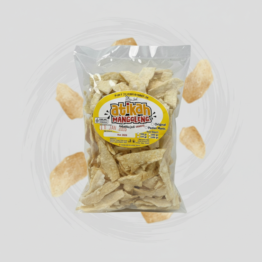 Manggleng Singkong Asin Rasa Original Gurih Crispy 200g Atikah Camilan Tradisional Tanpa Pengawet