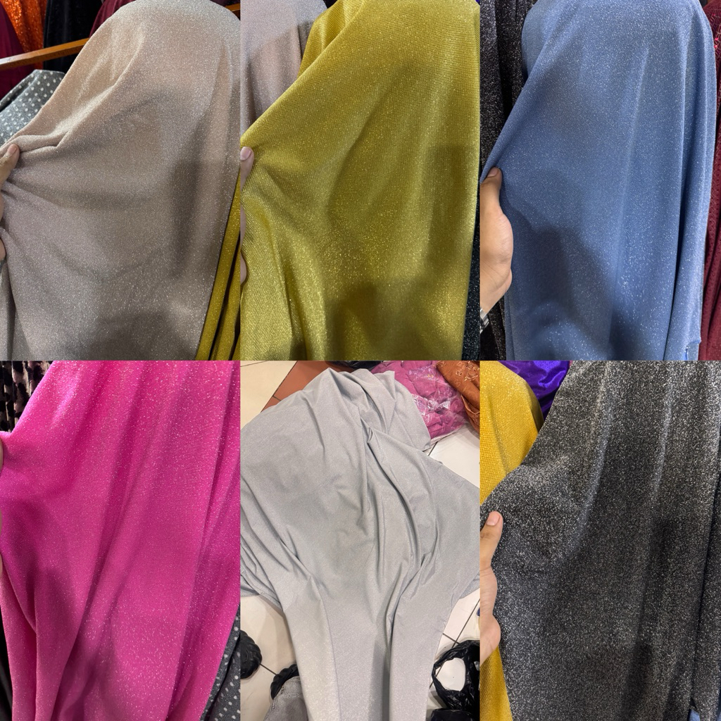 Kain/Bahan Spandek Silver Metalik Premium