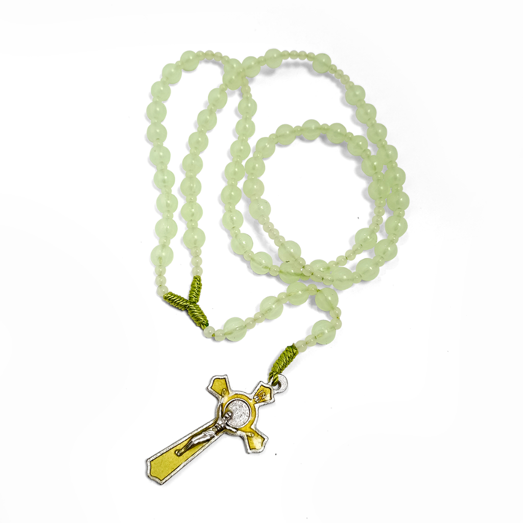 Kalung Rosario Katolik Fosfor 8mm Menyala Dalam Gelap - Rosario Glow In The Dark