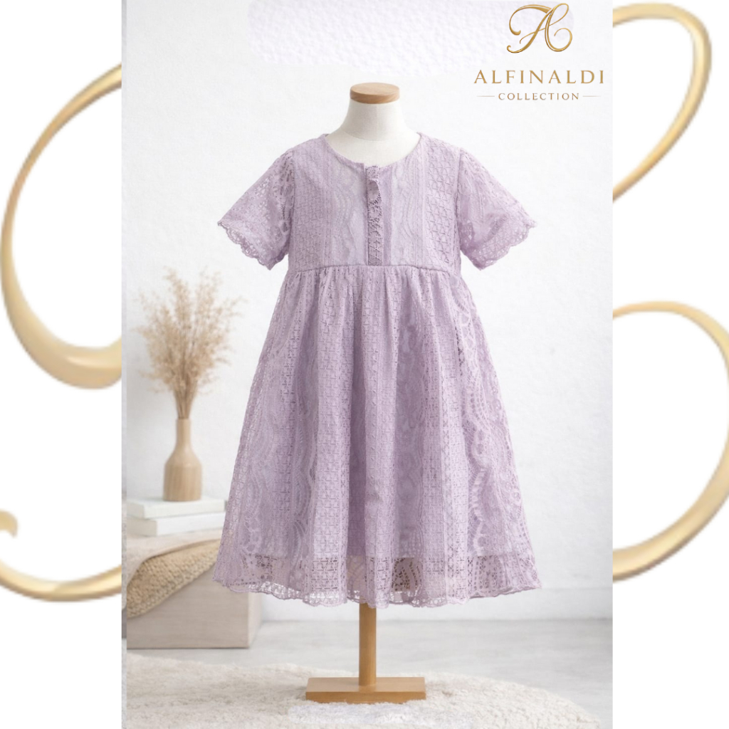 Dress Anak Perempuan Brokat Alfinaldi Naira Dress - Soft Purple