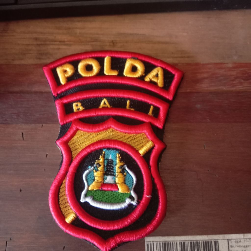 bordir timbul logo polda bali