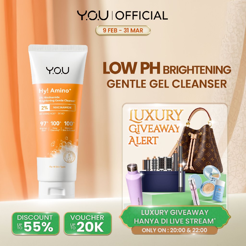 YOU Hy Amino Glo-Win Brightening Facial Wash Mencerahkan Niacinamide Glowing Skin