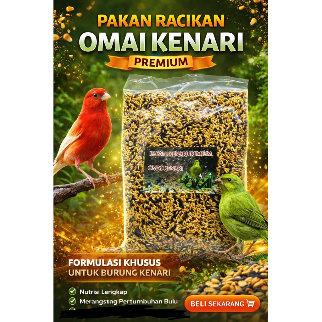 PAKAN RACIKAN OMAI KENARI PREMIUM 1KG &harian pakan burung kenari